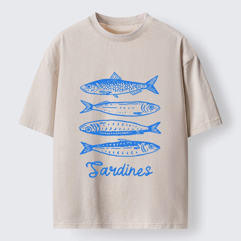 Tokyo-Tiger Funny Meme Simple Fish Art Vibe Washed T-Shirt