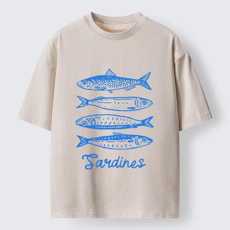 Tokyo-Tiger Funny Meme Simple Fish Art Vibe Washed T-Shirt