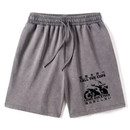 Tokyo-Tiger Funny Frog Riding A Motorcycle Washed Shorts