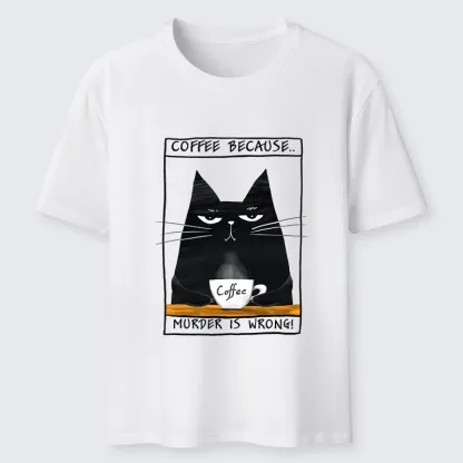 Tokyo-Tiger Moody Black Cat Coffee Need Vibe Classic T-Shirt