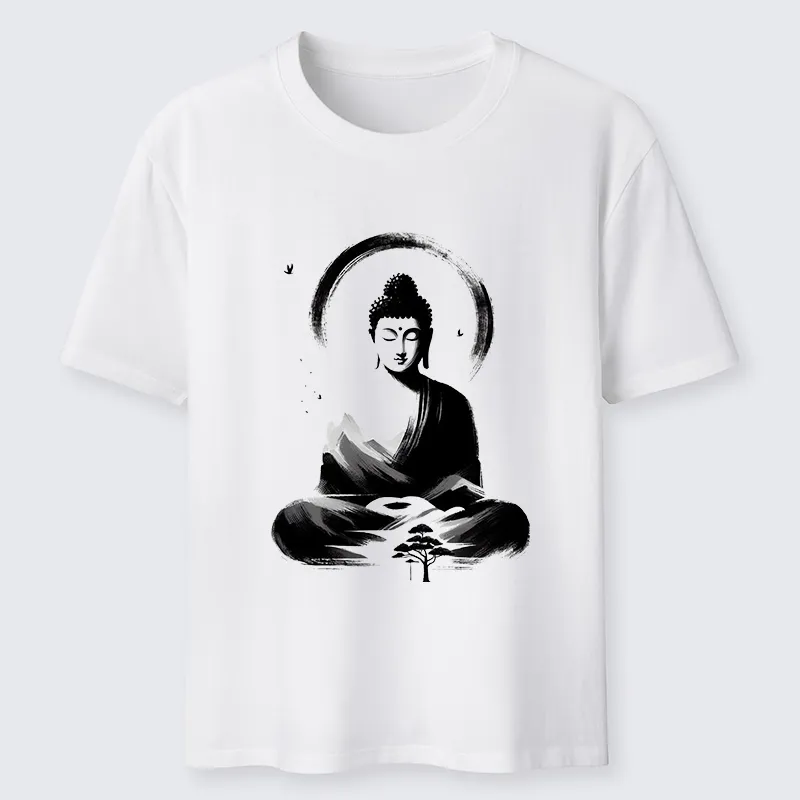 Tokyo-Tiger Serene Mountain Buddha Zen Art Classic T-Shirt Sale