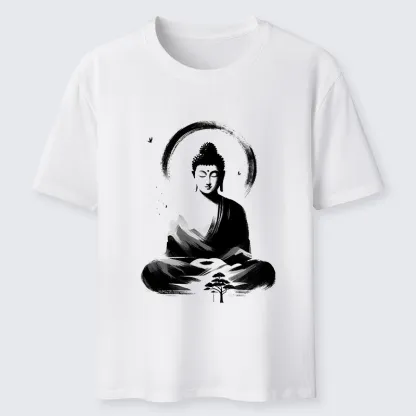 Tokyo-Tiger Serene Mountain Buddha Zen Art Classic T-Shirt