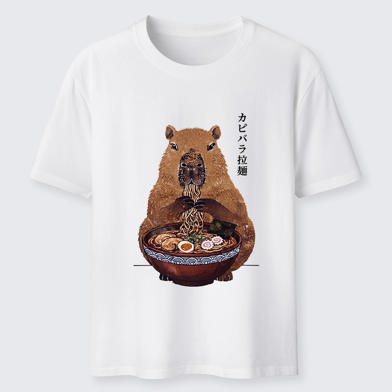 Tokyo-Tiger Japanese Retro Capybara Eating Ramen Classic T-Shirt