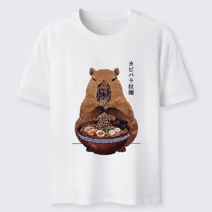 Tokyo-Tiger Japanese Retro Capybara Eating Ramen Classic T-Shirt