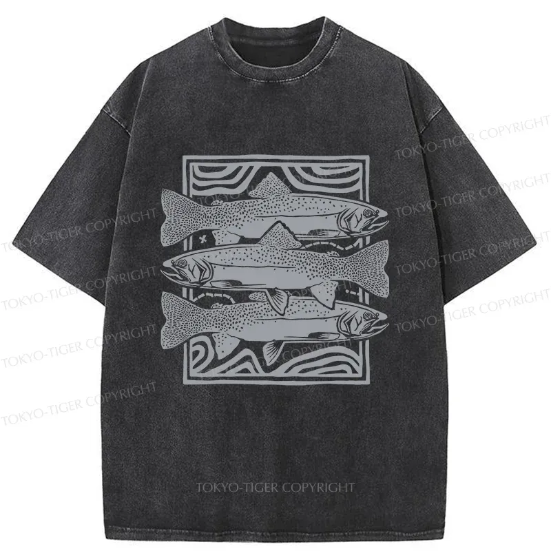 Tokyo-Tiger Heartbeat Rhythm Washed T-Shirt Sale