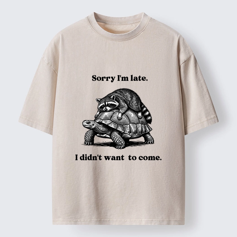 Tokyo-Tiger Lazy Animal Life Funny Graphic Washed T-Shirt