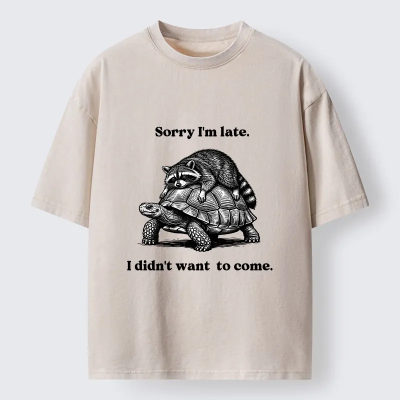 Tokyo-Tiger Lazy Animal Life Funny Graphic Washed T-Shirt