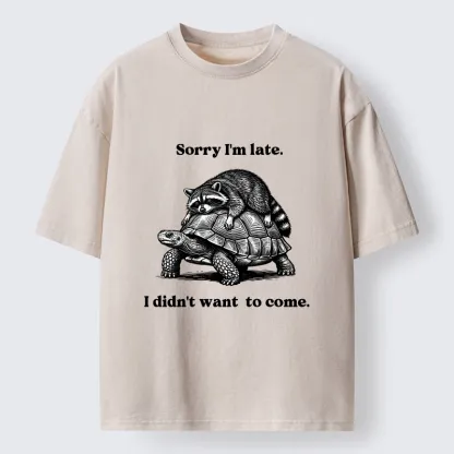 Tokyo-Tiger Lazy Animal Life Funny Graphic Washed T-Shirt