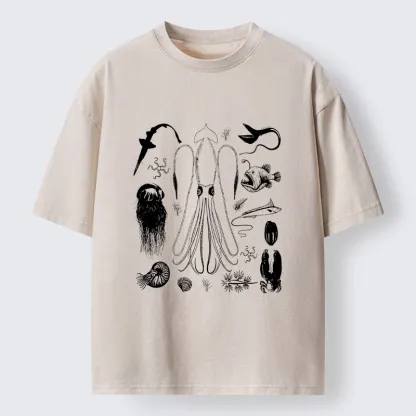 Tokyo-Tiger Vintage Deep Sea Creature Meme Washed T-Shirt