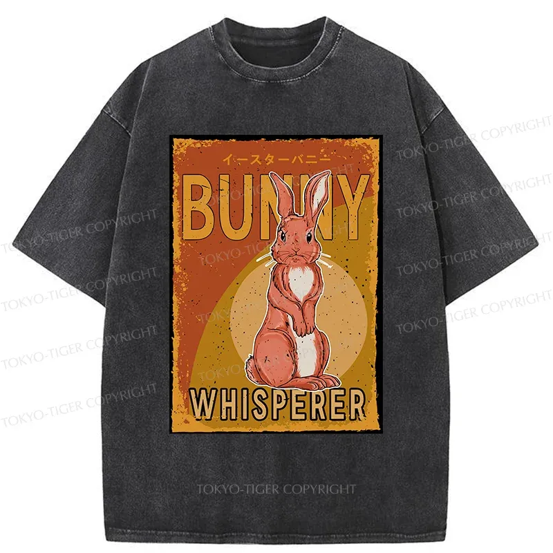 Tokyo-Tiger Cute Bunny Whisperer Washed T-Shirt