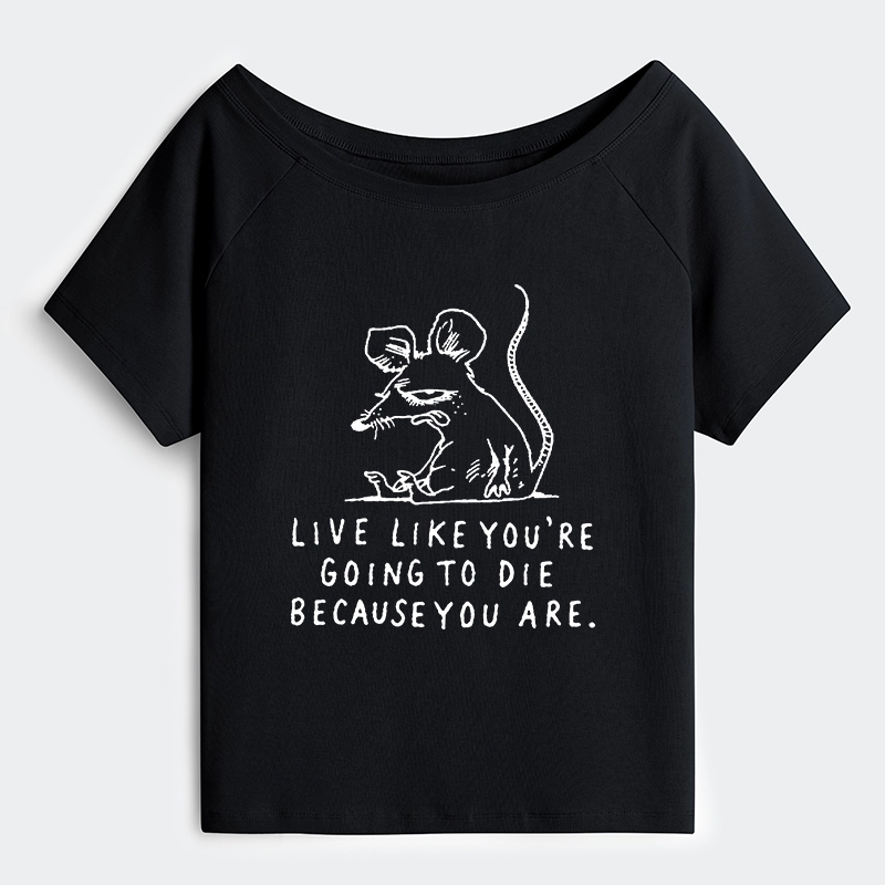 Tokyo-Tiger Funny Meme Sarcastic Rat Life Truth Off Shoulder T-Shirt