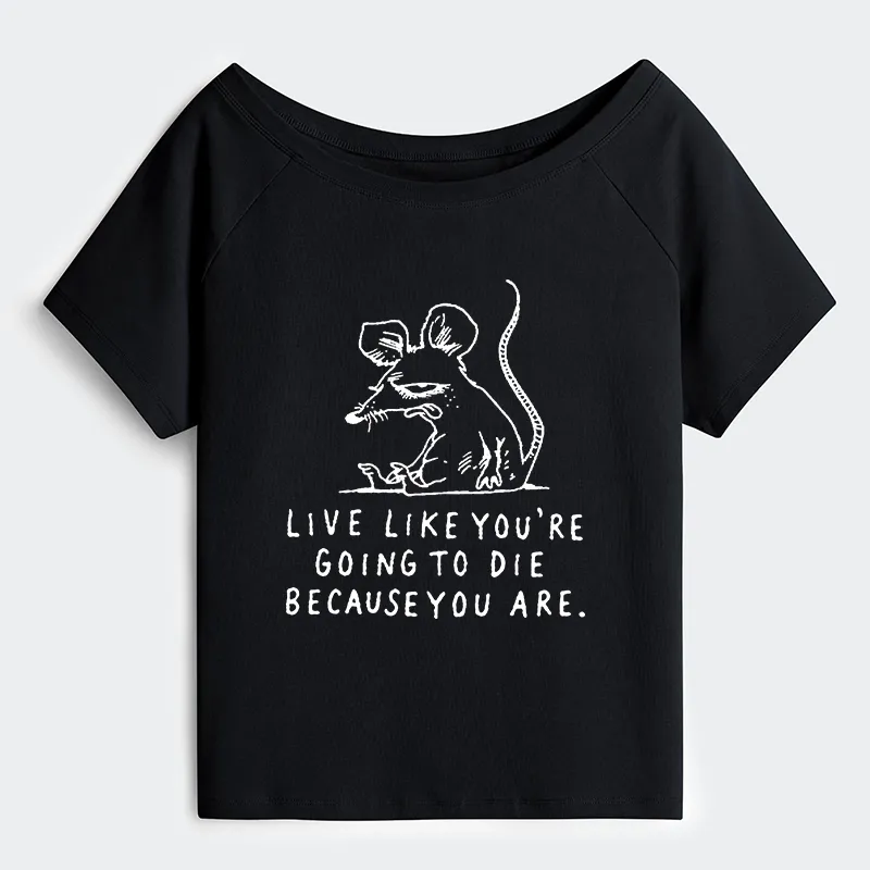Tokyo-Tiger Funny Meme Sarcastic Rat Life Truth Off Shoulder T-Shirt