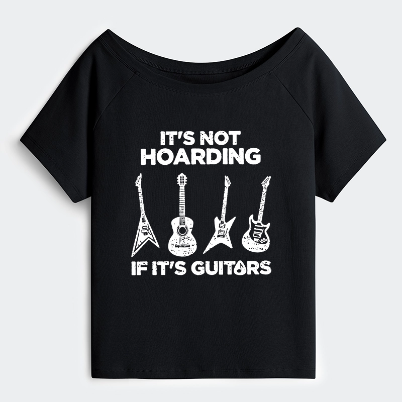 Tokyo-Tiger Music Lover Guitar Hoarding Joke Off Shoulder T-Shirt