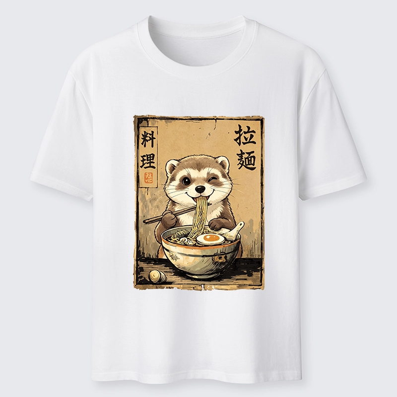 Tokyo-Tiger Ferret Eating Hot Ramen Classic T-Shirt