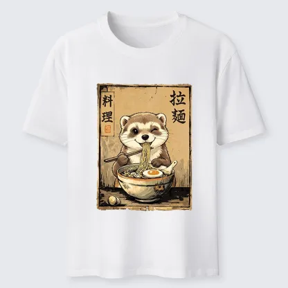 Tokyo-Tiger Ferret Eating Hot Ramen Classic T-Shirt