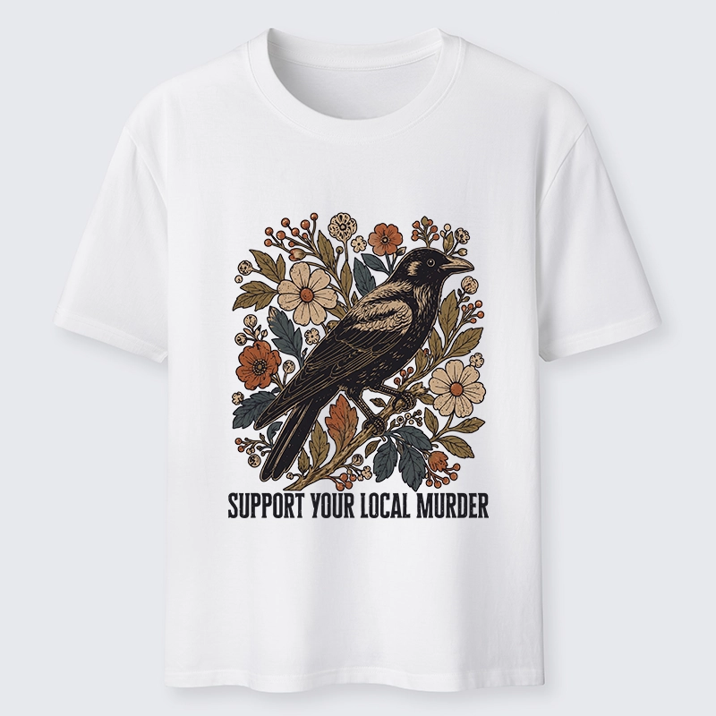 Tokyo-Tiger Floral Crow Vintage Funny Meme Print Classic T-Shirt