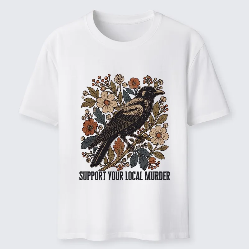 Tokyo-Tiger Floral Crow Vintage Funny Meme Print Classic T-Shirt