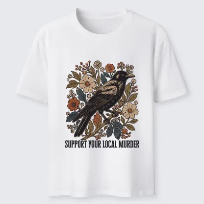 Tokyo-Tiger Floral Crow Vintage Funny Meme Print Classic T-Shirt