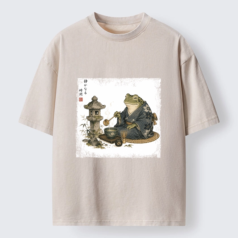 Tokyo-Tiger Calm Tea Frog Washed T-Shirt