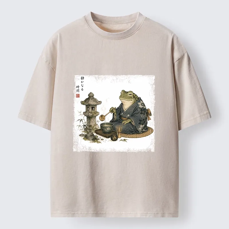 Tokyo-Tiger Calm Tea Frog Washed T-Shirt
