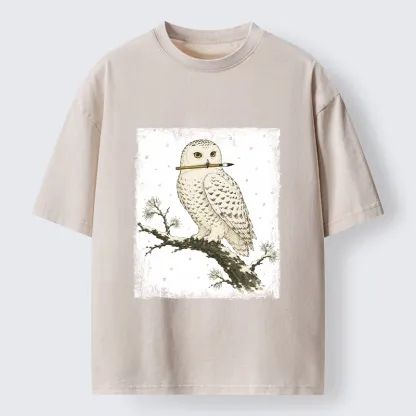 Tokyo-Tiger Snow Owl Painter Washed T-Shirt