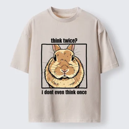 Tokyo-Tiger Funny Carefree Rabbit Meme Washed T-Shirt