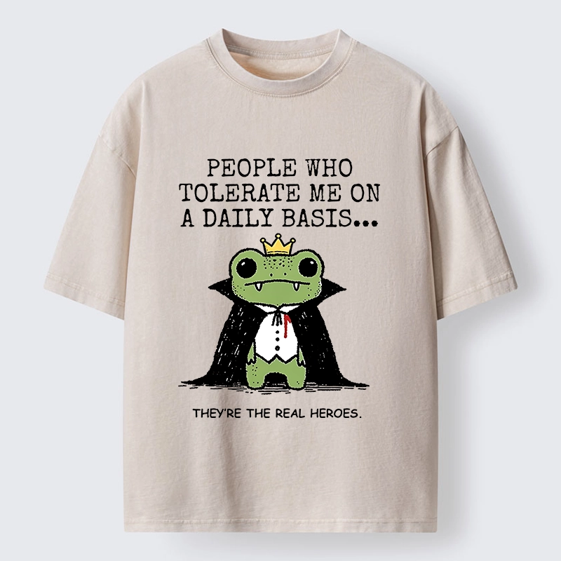 Tokyo-Tiger Funny Meme Vampire Frog Washed T-Shirt