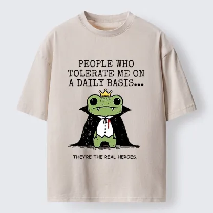 Tokyo-Tiger Funny Meme Vampire Frog Washed T-Shirt