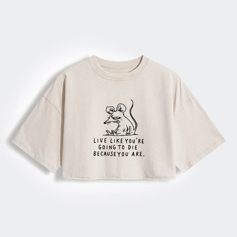 Tokyo-Tiger Funny Meme Sarcastic Rat Life Truth Women's Washed Crop T-Shirt Sale