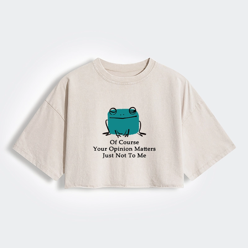 Tokyo-Tiger Cool Frog Unbothered By Others Opinions Women's Washed Crop T-Shirt