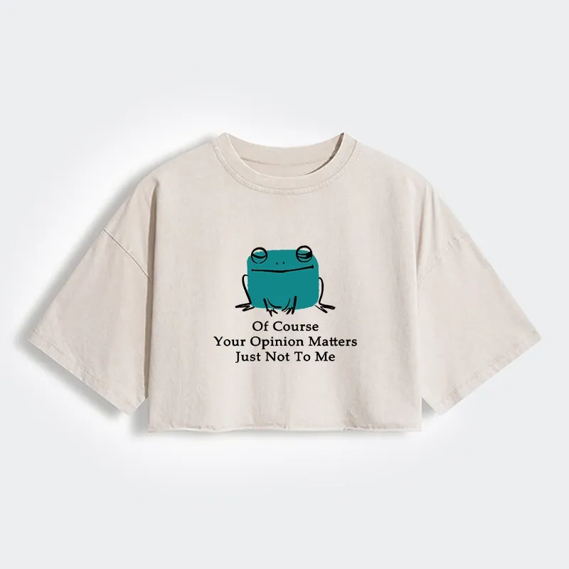 Tokyo-Tiger Cool Frog Unbothered By Others Opinions Women's Washed Crop T-Shirt Sale