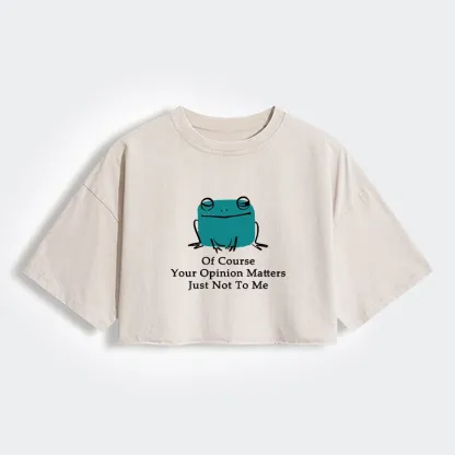 Tokyo-Tiger Cool Frog Unbothered By Others Opinions Women's Washed Crop T-Shirt