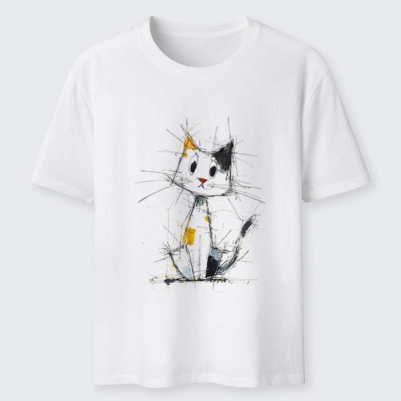 Tokyo-Tiger Minimal Splash Ink Cute Cat Classic T-Shirt