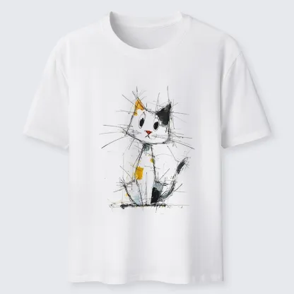 Tokyo-Tiger Minimal Splash Ink Cute Cat Classic T-Shirt