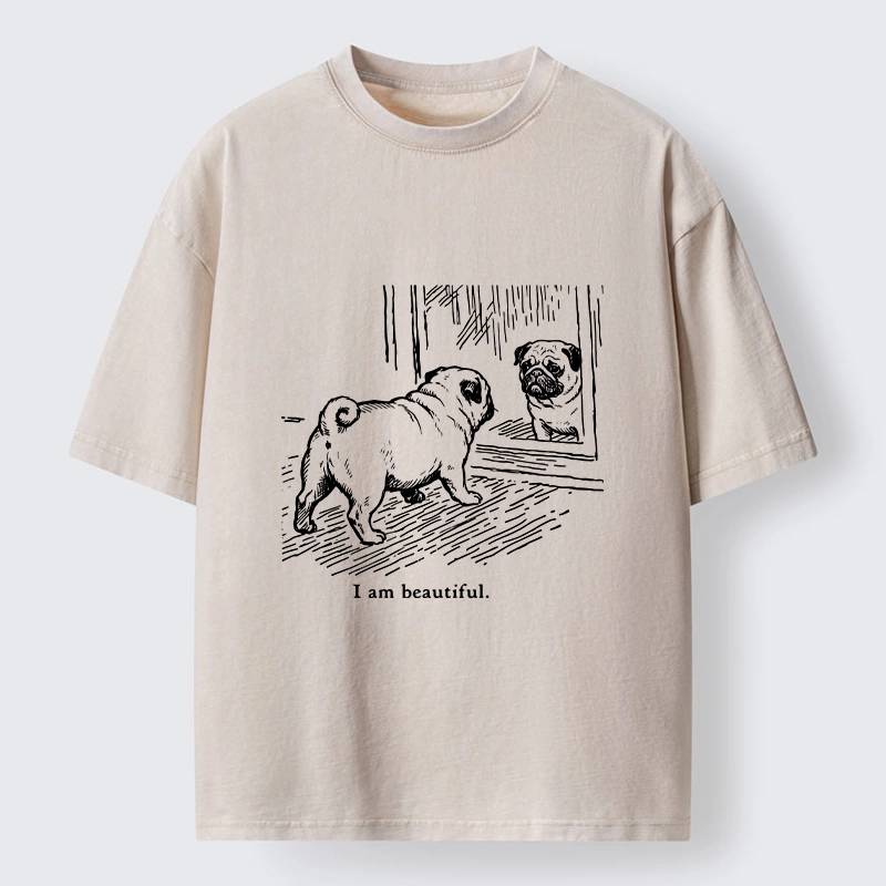 Tokyo-Tiger Cute Pug Self Love Meme Washed T-Shirt