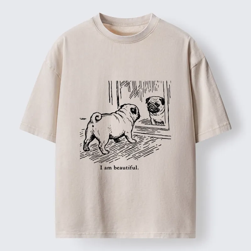 Tokyo-Tiger Cute Pug Self Love Meme Washed T-Shirt