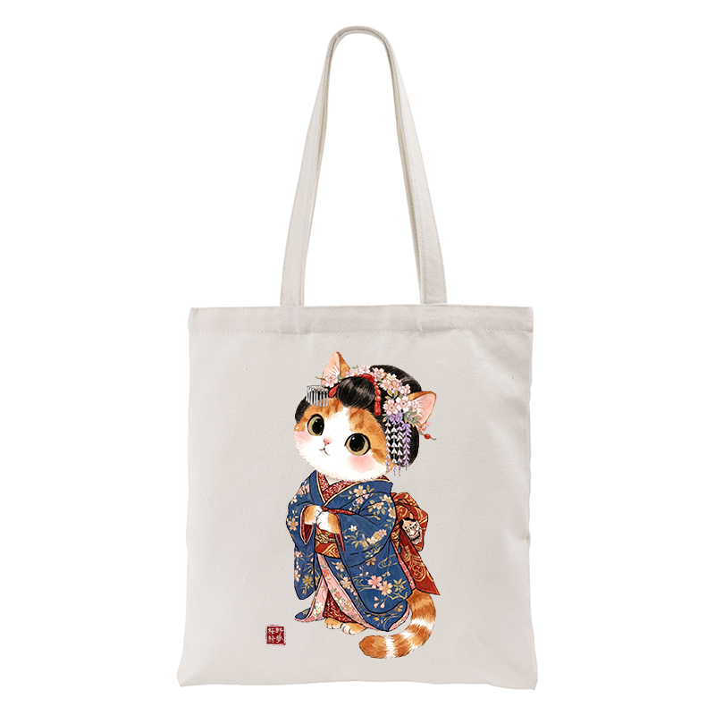 Tokyo-Tiger Cat Dressed As A Geisha Funny Tote Bag