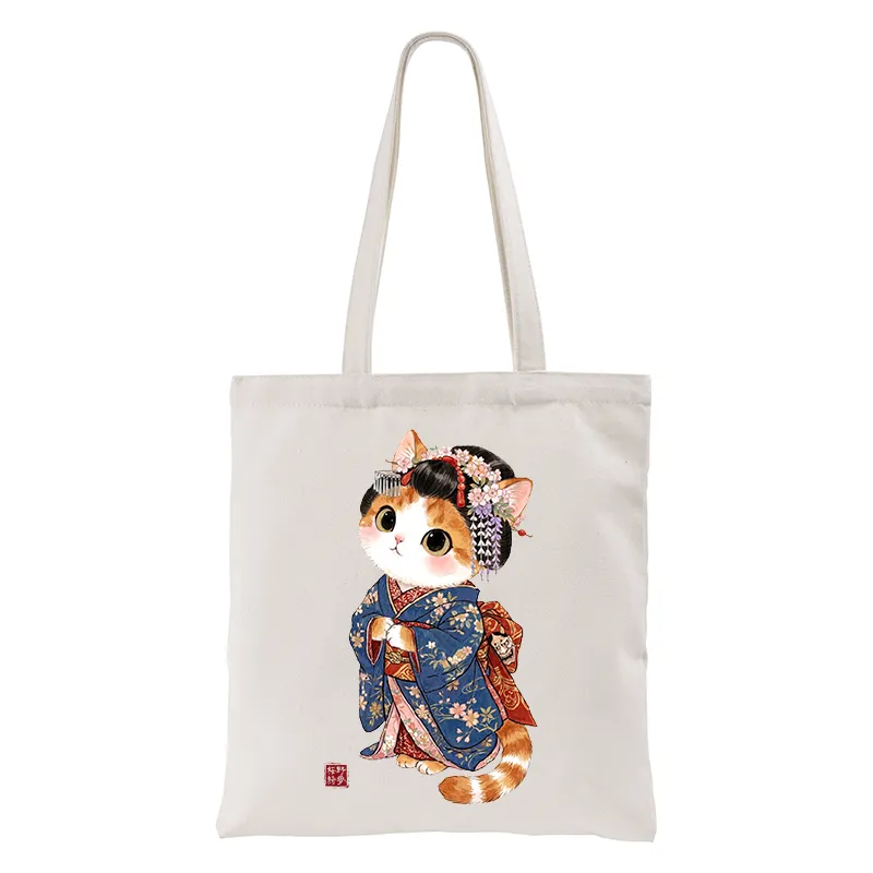 Tokyo-Tiger Cat Dressed As A Geisha Funny Tote Bag