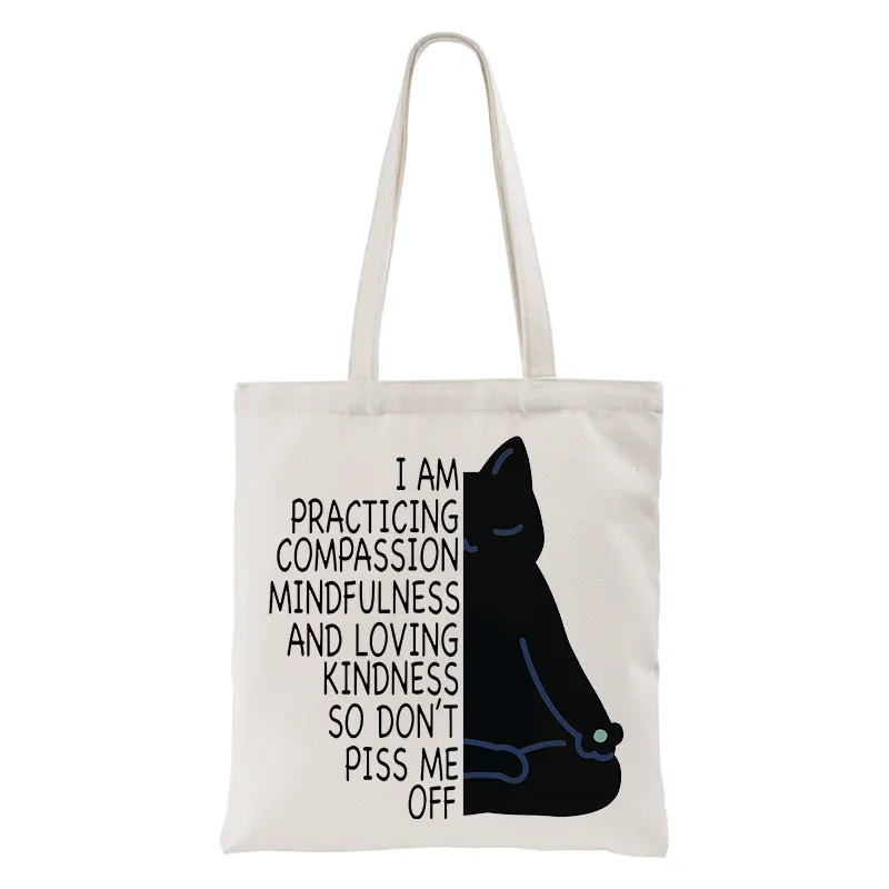 Tokyo-Tiger Calm Black Cat With Anger Issues Tote Bag