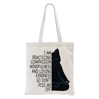 Tokyo-Tiger Calm Black Cat With Anger Issues Tote Bag