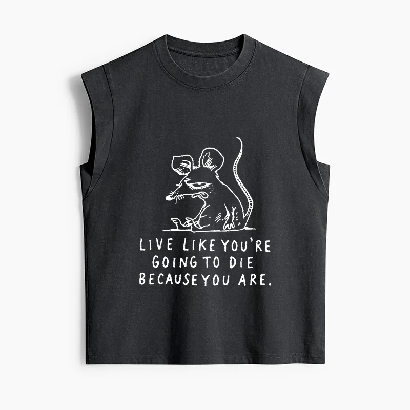 Tokyo-Tiger Funny Meme Sarcastic Rat Life Truth Women's Washed Tank Tops