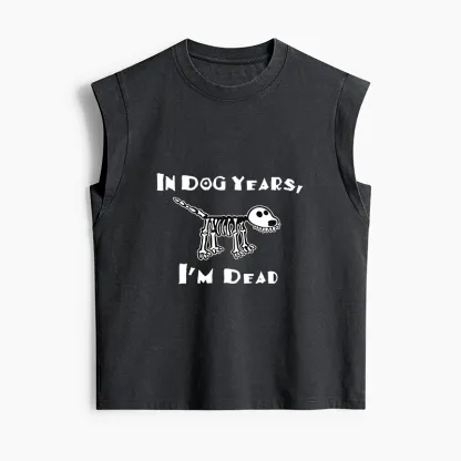 Tokyo-Tiger Funny Meme Old Dog Dead In Dog Years Vibe Women's Washed Tank Tops
