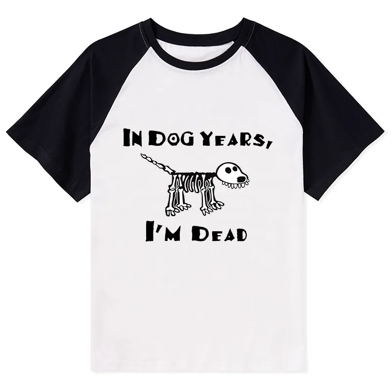 Tokyo-Tiger Funny Meme Old Dog Dead In Dog Years Vibe Raglan T-shirt