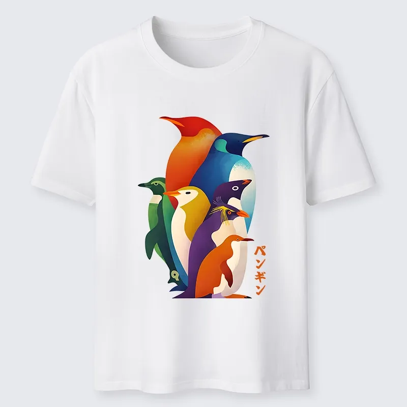 Tokyo-Tiger Cute Multi Tone Penguins Classic T-Shirt Sale