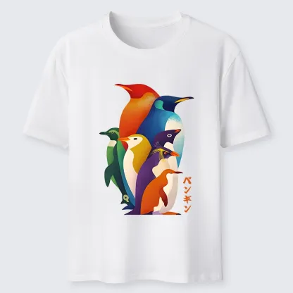 Tokyo-Tiger Cute Multi Tone Penguins Classic T-Shirt