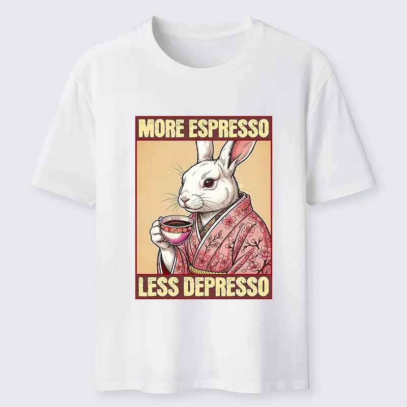 Tokyo-Tiger Happy Sakura Bunny Drinks Morning Espresso Classic T-Shirt