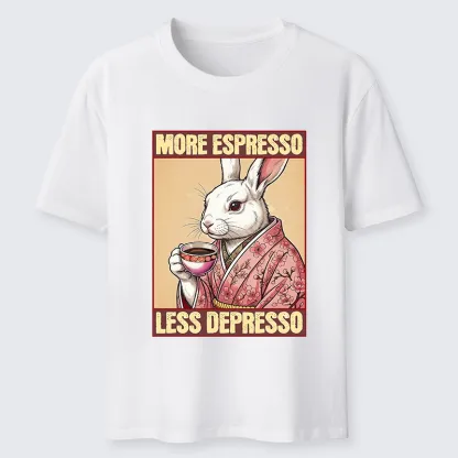 Tokyo-Tiger Happy Sakura Bunny Drinks Morning Espresso Classic T-Shirt