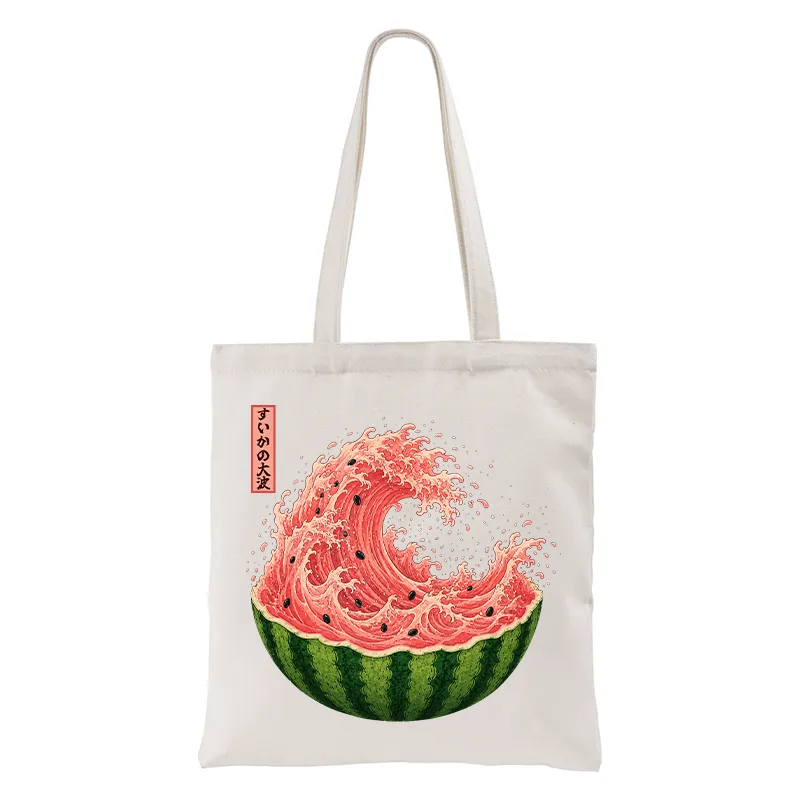 Tokyo-Tiger Watermelon Wave Summer Ukiyo Art Tote Bag