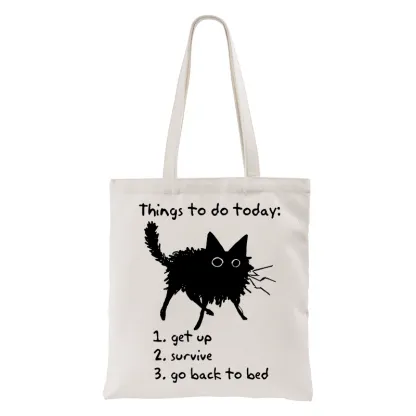 Tokyo-Tiger Lazy Cat Survive Day Funny Meme Tote Bag