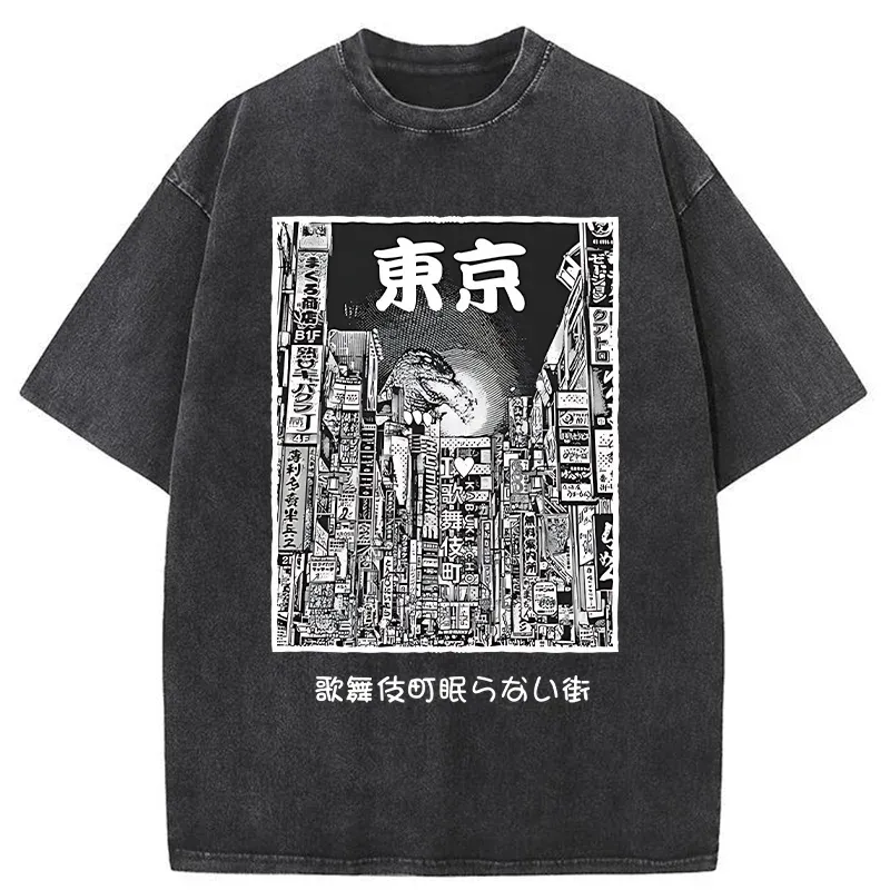 Tokyo-Tiger Tokyo Neighborhoods Washed T-Shirt
